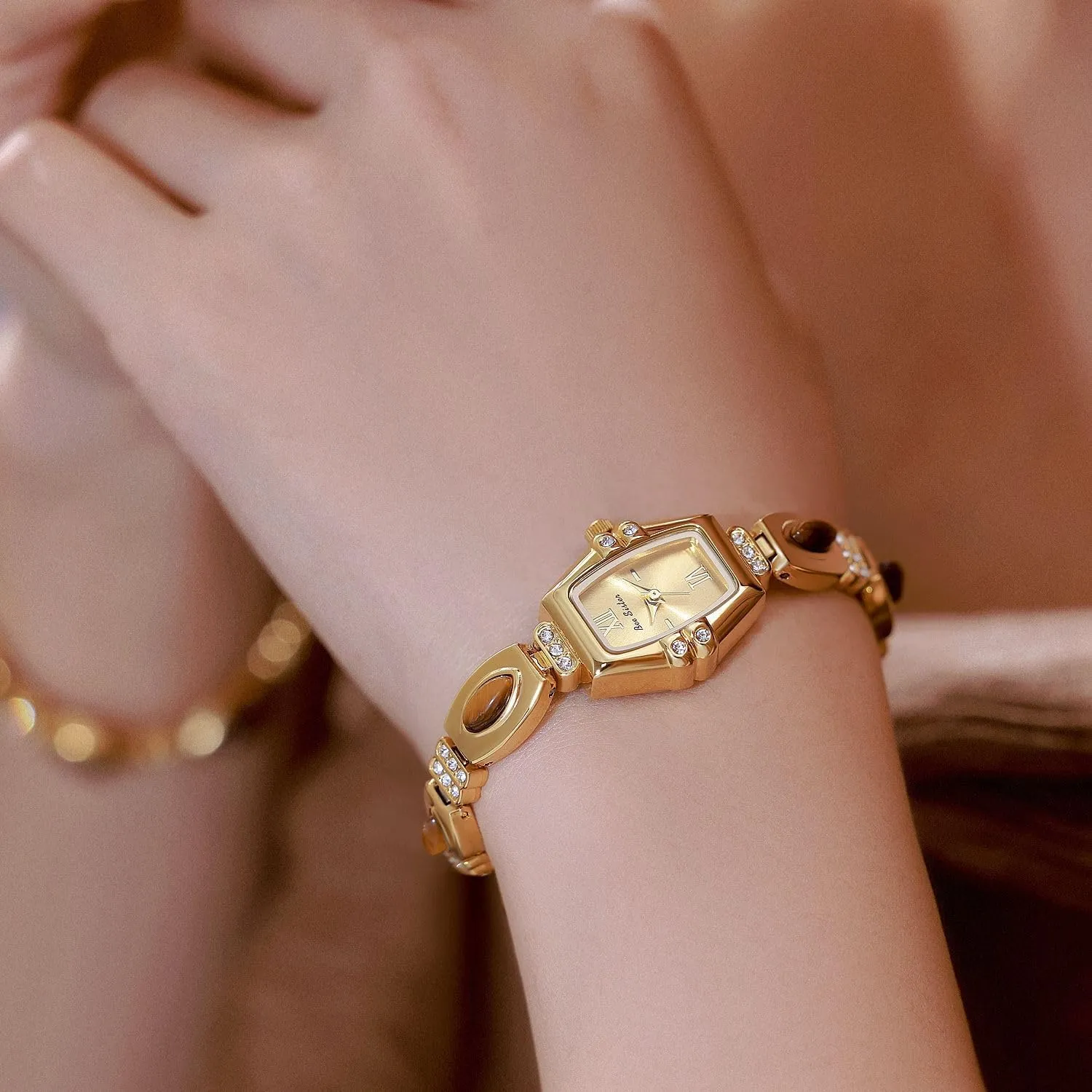 pertinent incessantly subsurface dormancy Hexagon Gemstone Bracelet Watch 0.79?? Alloy Case Simple Fashion Wristwatch Gosasa Women??s Petite 