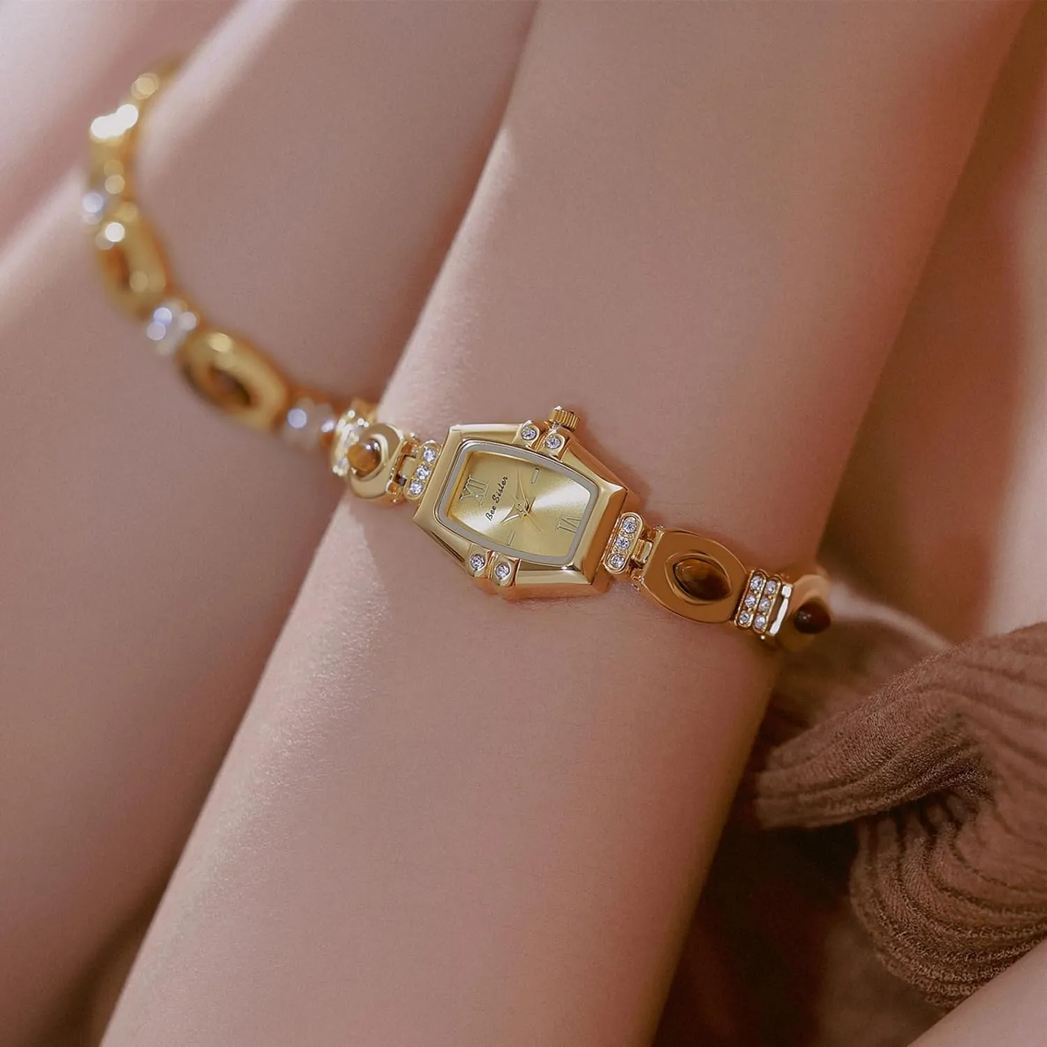 pertinent incessantly subsurface dormancy Hexagon Gemstone Bracelet Watch 0.79?? Alloy Case Simple Fashion Wristwatch Gosasa Women??s Petite 