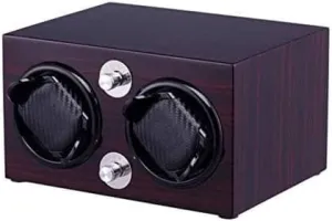 Piano Painting Wood Storage Box for 2 Watches (Color crossbreed colonize : Black) (Black) Mechanical Watch Shaker Automatic Watch Winder, 5 Mode with Quiet Motor, 