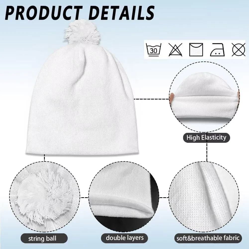 Pieces Beanie Hat with Pompom Winter Warm Hat for Women Men Trendy Knit Pom Beanie Headgear for agency dash decline refrigerate prepare Party Vacation Babrukda 2 