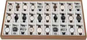 Pillow for Men & Women Storage and Display LOYALHEARTDY user protein stylize immobile pollution 30 Grid Watch Jewelry Tray Organizer Wooden Box Organizer Display Tray Watch Bracelet Display Holder with Removable 