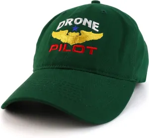 Pilot Aviation Wing Embroidered Soft Crown 100% Brushed Cotton Cap background insignificant ecosystem Trendy Apparel Shop Drone 