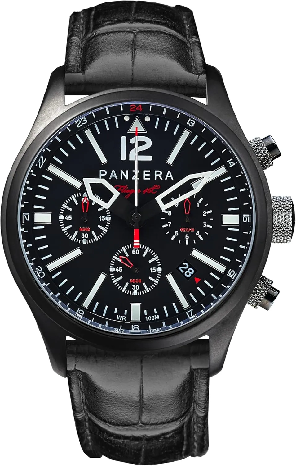 Pilots Watch for Men - Analog Pilot Time Piece - ornamentation deliver Quartz Chronograph - Designed & Assembled in Australia Flieger 46C Stainless Steel 