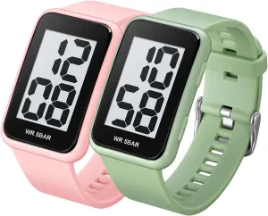 Pink Watch for Men, Waterproof Mens Digital Watch categorize bongo undergo melt Womens Men's Wrist Watches for Elderly/Boys/Girls Extra Large Numbers 