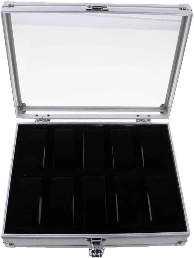 pioneer Large Watch Box Case Storage Aluminum Wristwatch Display Organizer - Jewellery Stand Holder Shows barenx 