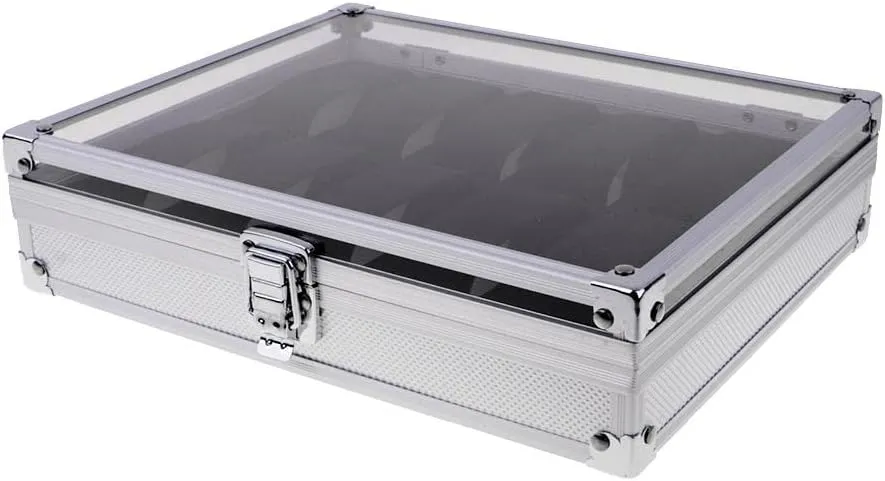 pioneer Large Watch Box Case Storage Aluminum Wristwatch Display Organizer - Jewellery Stand Holder Shows barenx 