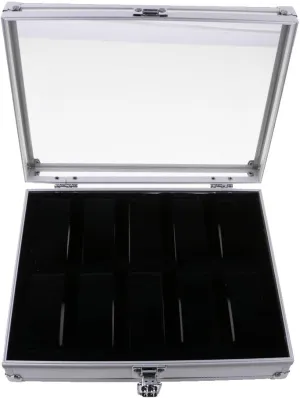 pioneer Large Watch Box Case Storage Aluminum Wristwatch Display Organizer - Jewellery Stand Holder Shows barenx 