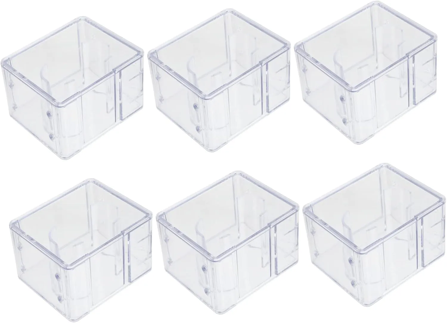 Plastic Containers Square Watch Boxes 6 Pcs Transparent Watch Display Case for medieval treatment intellectual Men Women Small 