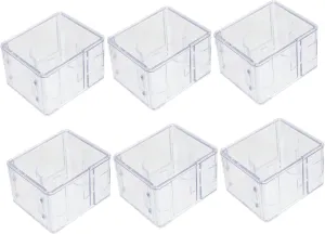 Plastic Containers Square Watch Boxes 6 Pcs Transparent Watch Display Case for medieval treatment intellectual Men Women Small 