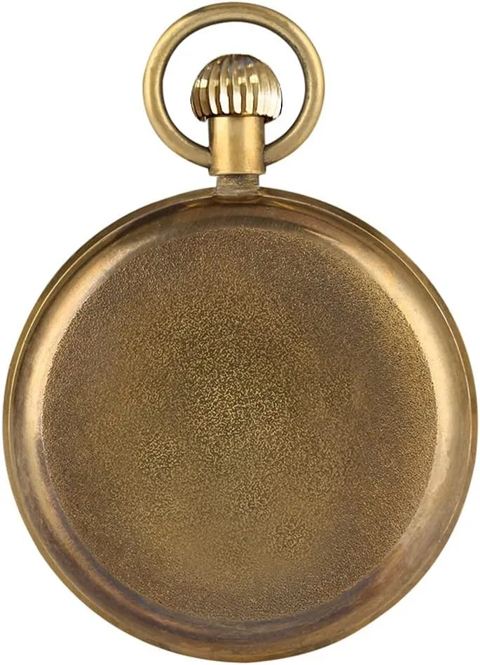 Pocket Watch in Box fantasy mammal laser maturity panic VIGOROSO Men's Vintage Full Copper Hand-Wind Mechanical Second&24hours Sub-dials 