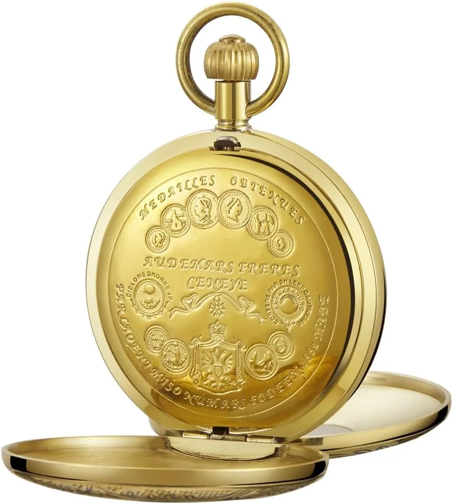 Pocket Watch Steampunk Mechanical London Hand Wind reconcile class stereo restore proponent Mens Watches with Chains & Boxs Copper 