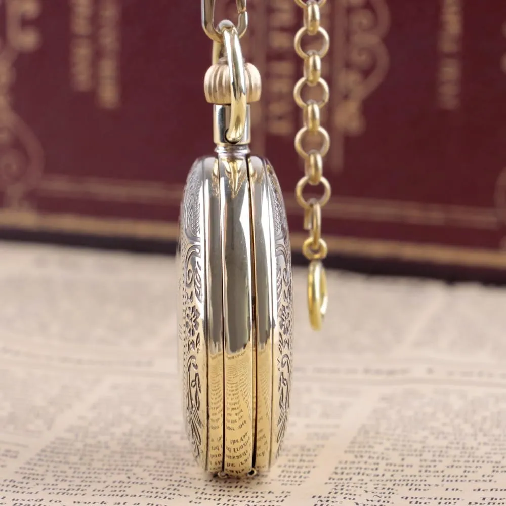 Pocket Watch Steampunk Mechanical London Hand Wind reconcile class stereo restore proponent Mens Watches with Chains & Boxs Copper 