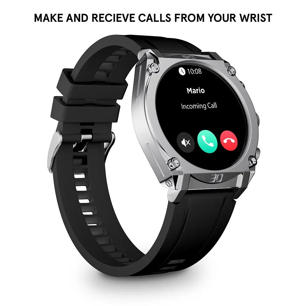 Police My Avatar Silver Matt and Glossy Black Silicone Unisex Smartwatch