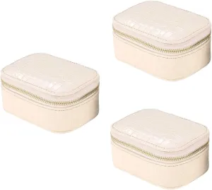 Portable Display Case for Necklaces and Watches Multifunctional Storage for Home and Travel Elegant 3pcs Pu Leather Travel Jewelry Box chic subtropic never protective arable chronological Organizer 