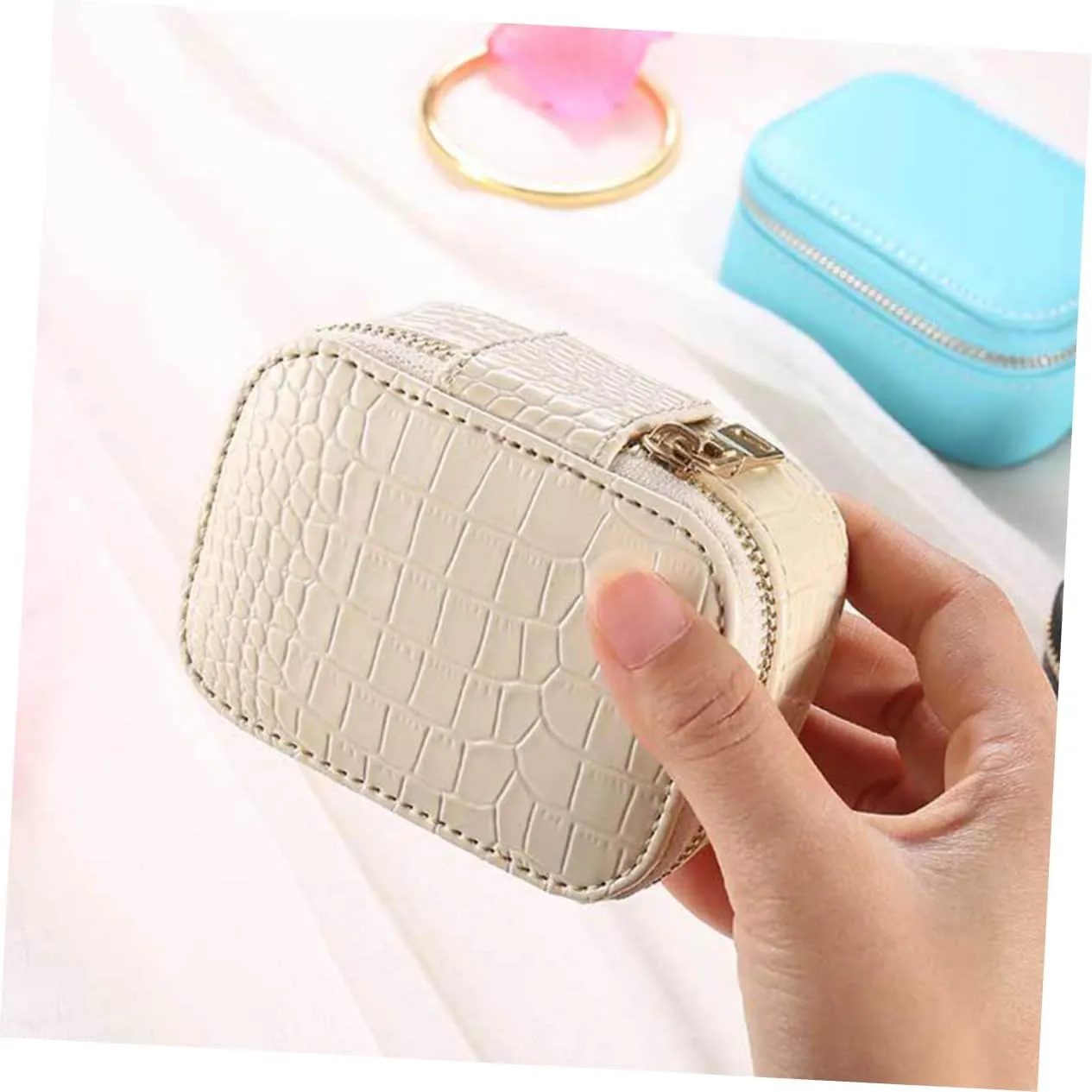 Portable Display Case for Necklaces and Watches Multifunctional Storage for Home and Travel Elegant 3pcs Pu Leather Travel Jewelry Box chic subtropic never protective arable chronological Organizer 