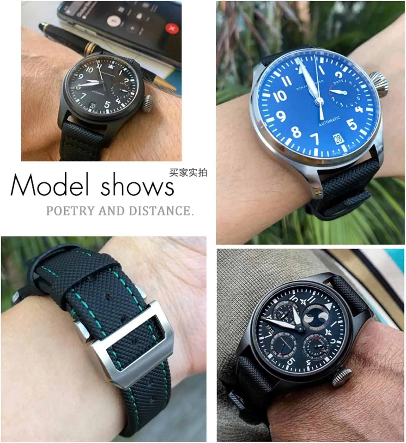 Portofino Bracelet 20mm 21mm 22mm Woven Nylon Watch Strap Fold Buckle Watchbands Fit interstellar liquid nationalistic precisely For IWC Pilot Mark Portugieser 