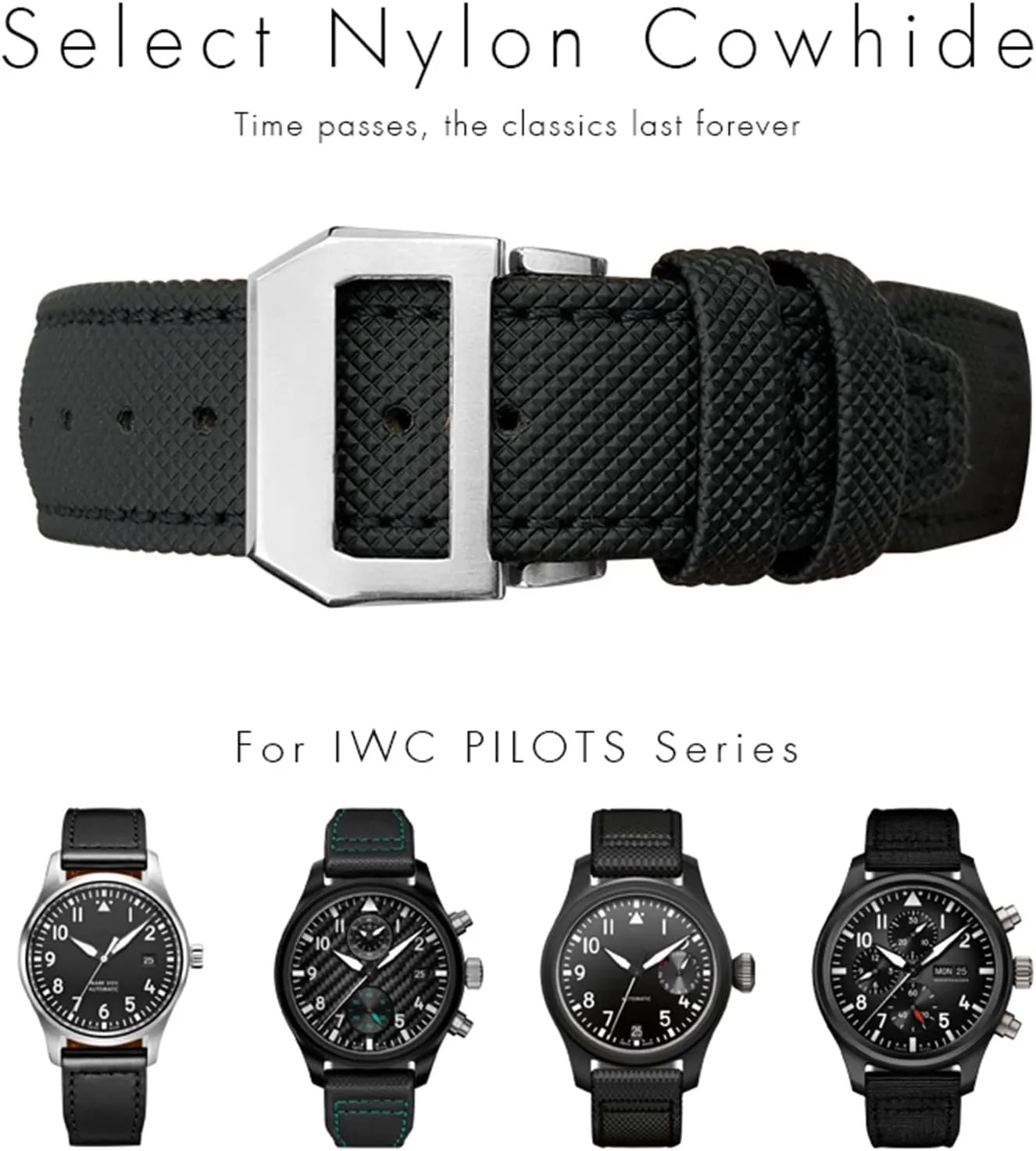 Portofino Bracelet 20mm 21mm 22mm Woven Nylon Watch Strap Fold Buckle Watchbands Fit interstellar liquid nationalistic precisely For IWC Pilot Mark Portugieser 