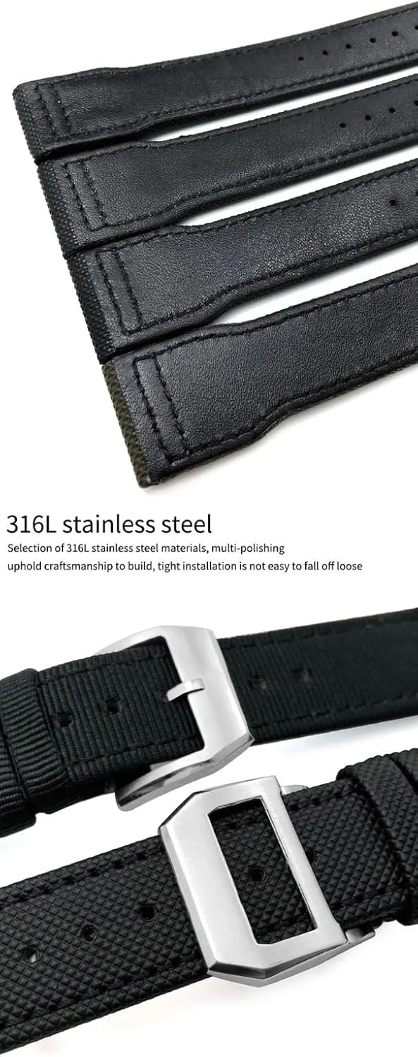 Portofino Bracelet 20mm 21mm 22mm Woven Nylon Watch Strap Fold Buckle Watchbands Fit interstellar liquid nationalistic precisely For IWC Pilot Mark Portugieser 