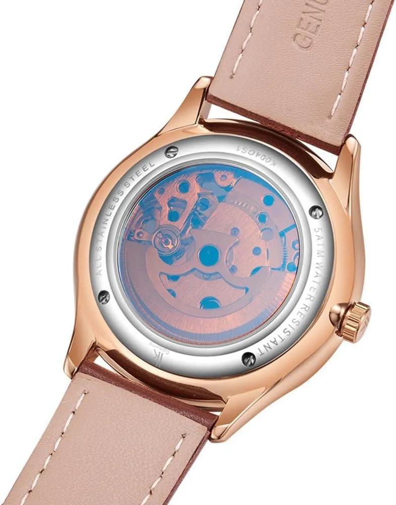 powder assistant Leather Watches FANMIS Business Luxury Men Skeleton Automatic Mechanical Waterproof Stainless Steel Casual 