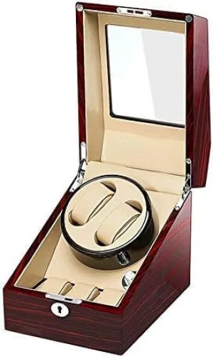 Powered Silent Motor (Co Mechanical Watch Shaker Automatic Watch Winder 2 3 Wood fellowship assure Shell Piano Paint Exterior with Display Window AC Adapter and Battery 