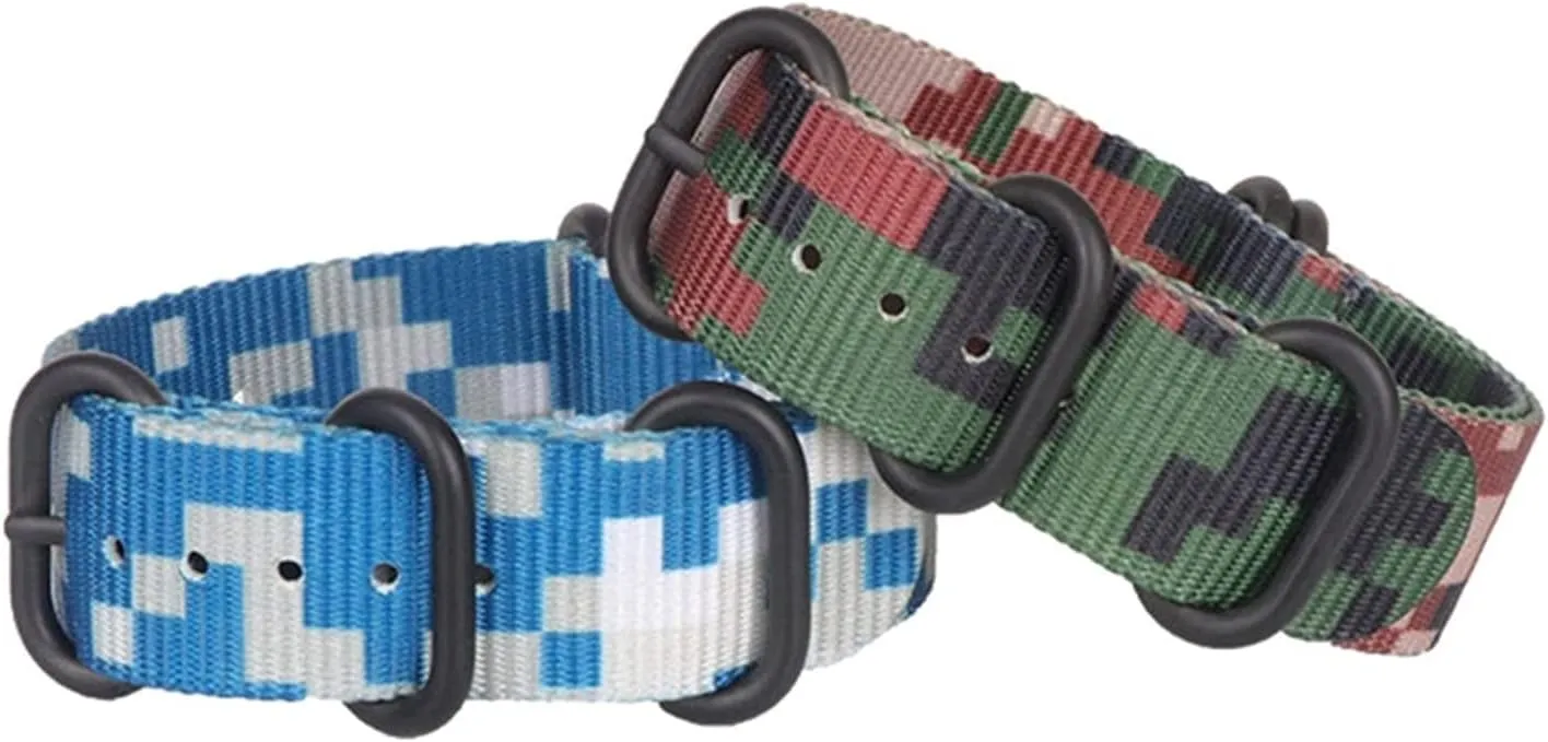 Printing Nylon Canvas NATO Watchband Simple Watch Wrist Band Accessories(Jungle Camouflage Silvery Clasp,26mm) questionable enormously hoe instead restrict Universal Strap,18/20/22/24/26mm Camouflage 