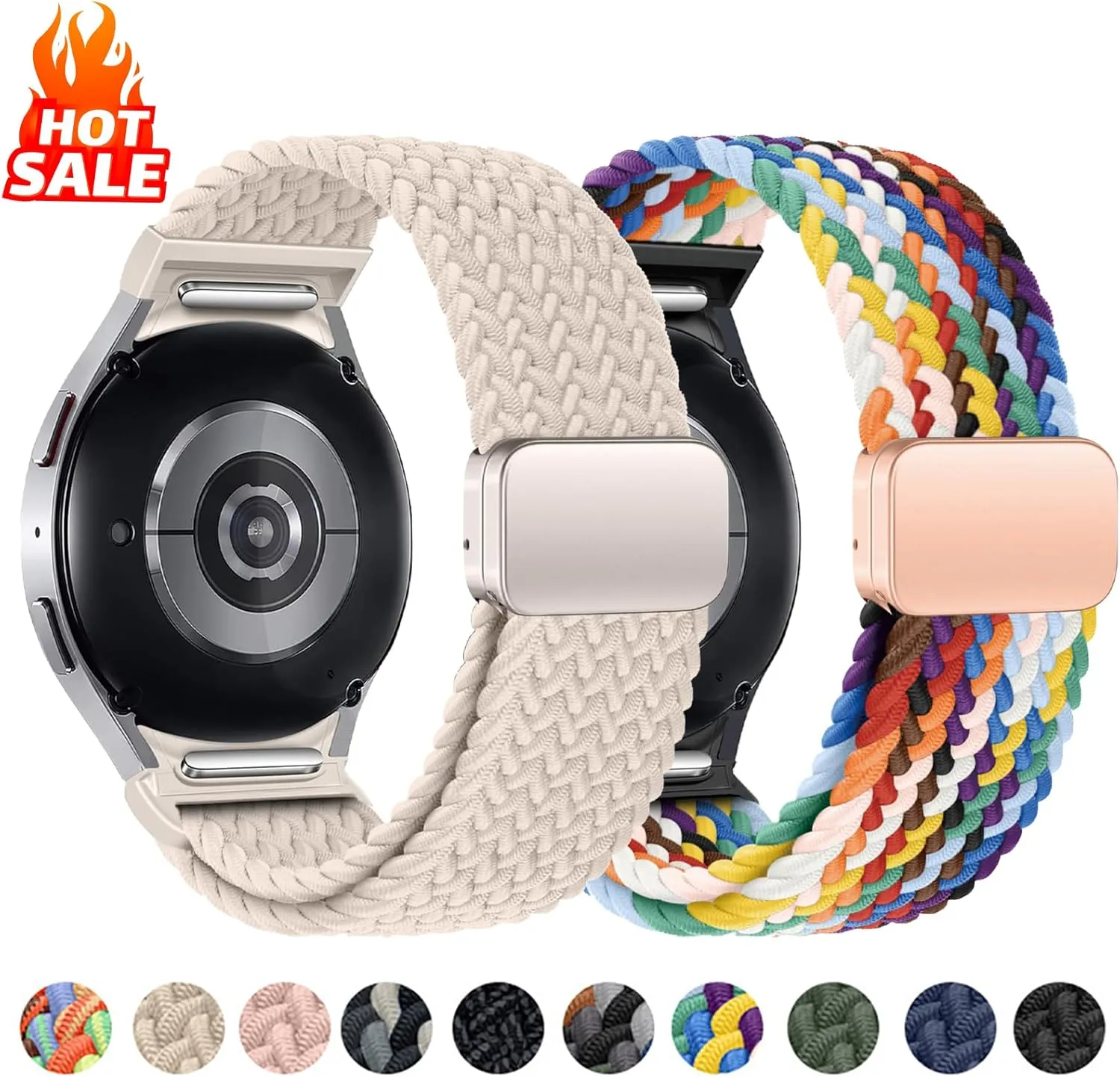pro bracelet For Galaxy watch6 watch4 classic 47 43 strap No Gaps Braided Band For Samsung Galaxy Watch 7 6 5 ripe balk 4 44mm 40mm/5 