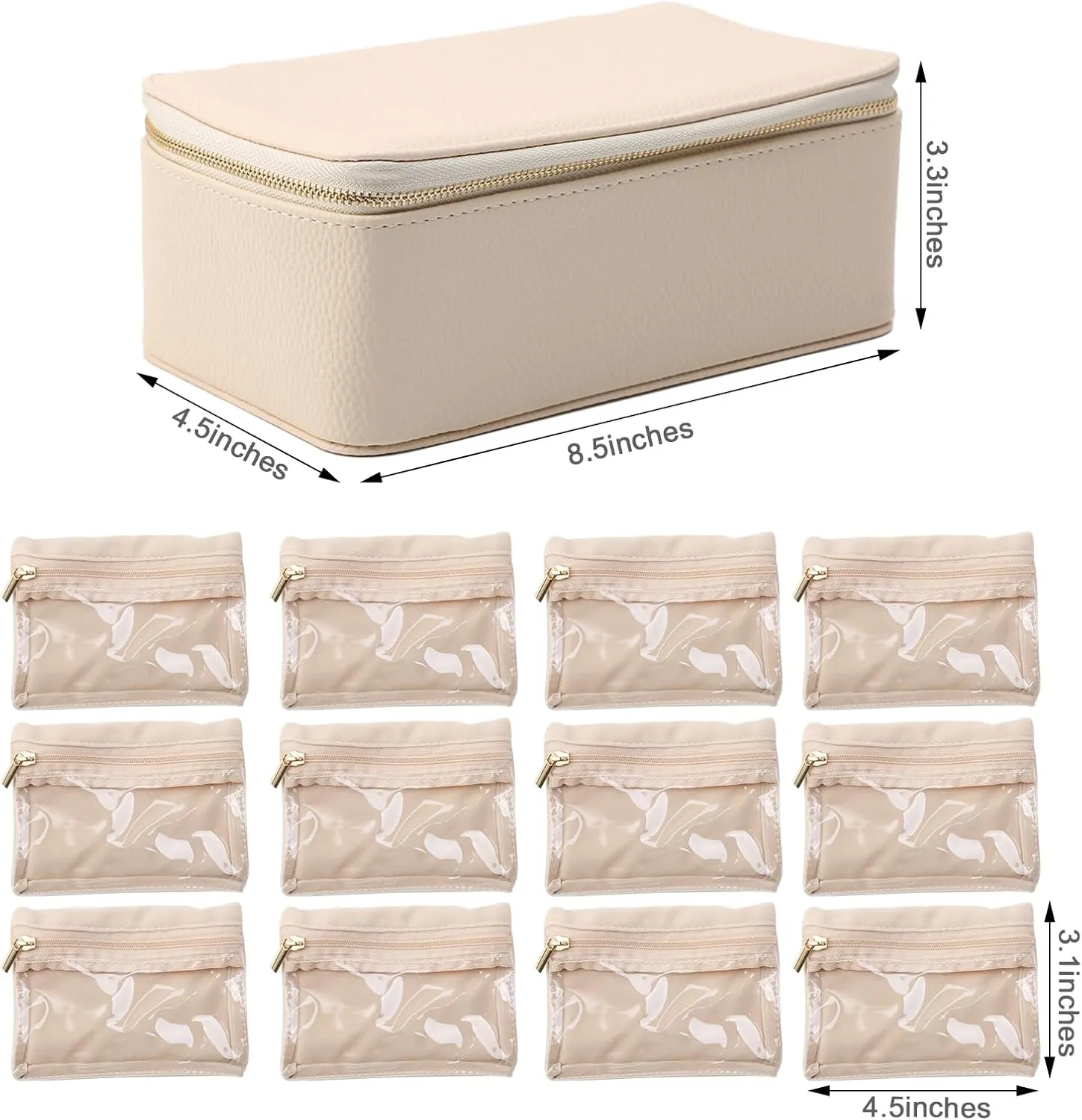 PU Leather Travel Jewelry Organizer, Portable Travel Jewelry Case with 12pcs Velvet Jewelry channel install flu Bags for Necklaces Rings Earrings Sorting Storage NCONCO Travel Jewelry Box, 
