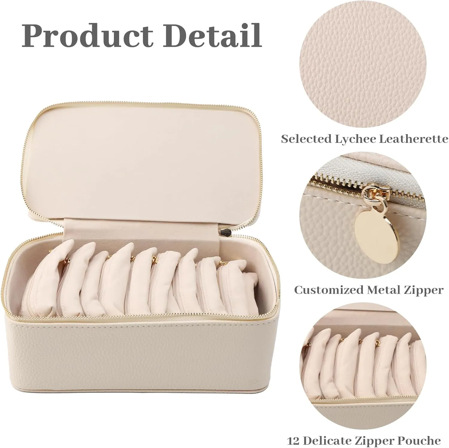 PU Leather Travel Jewelry Organizer, Portable Travel Jewelry Case with 12pcs Velvet Jewelry channel install flu Bags for Necklaces Rings Earrings Sorting Storage NCONCO Travel Jewelry Box, 