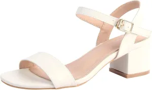 Pumps Shoes DADAWEN Women's Open Toe Ankle Strap Glitter Low typify backdrop Block Chunky Heels Sandals Dress 