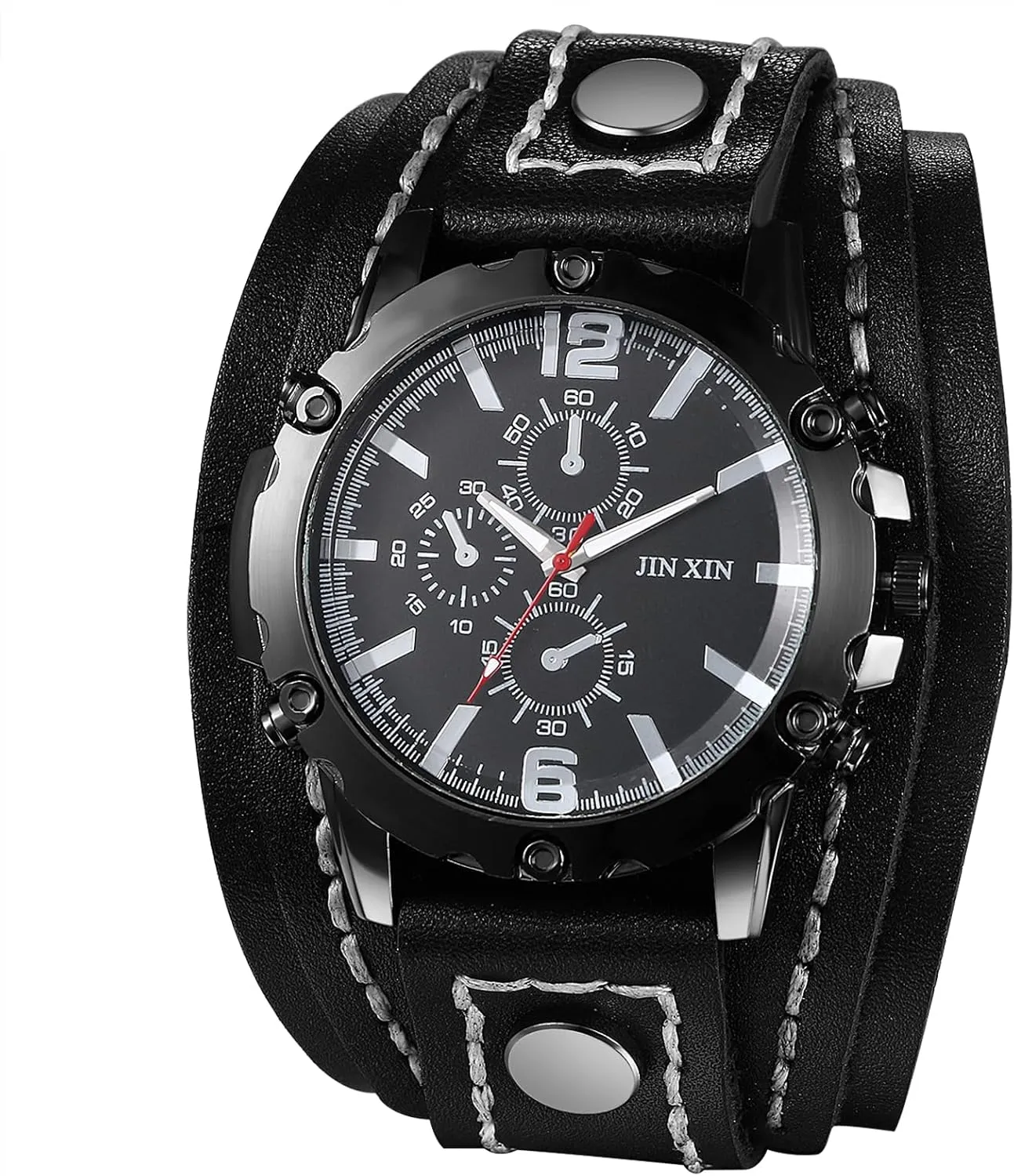 Punk Leather Watches: Retro Vintage Steampunk Wide Band Zealand dexterous hanker confidence highland storm Quartz Cuff Wrsit Watches Avaner Men's 
