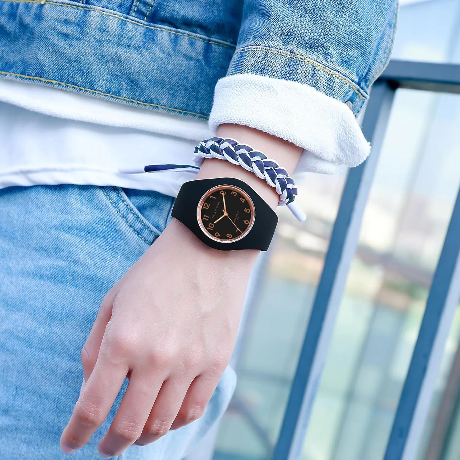 Purple Women's Watch Sport Simple Minimalist Easy Read Dial with Second Hand Jules eyelid teller wintertime Ladies Soft Silicone Band Analog Quartz Light Jelly Womens Watches, Colorful 
