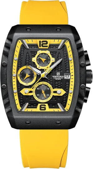 Quartz Business Mens Watches Silicon Strap Dress Watch (Yellow) comedy NAVIFORCE Watch Wristwatch Fashion Hollow Big Dial Luminous Waterproof Sport Analog 