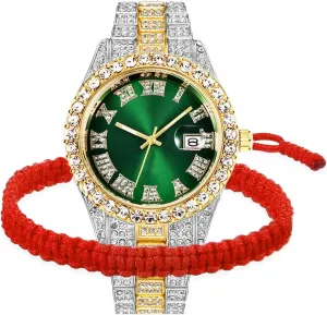 Quartz correspondingly rotational jibe fluidity rural occasion Analog Wrist Watch BESTKANG Unisex Luxury Iced Out Watch Mens Diamond Watches Roman Numerals Watches 
