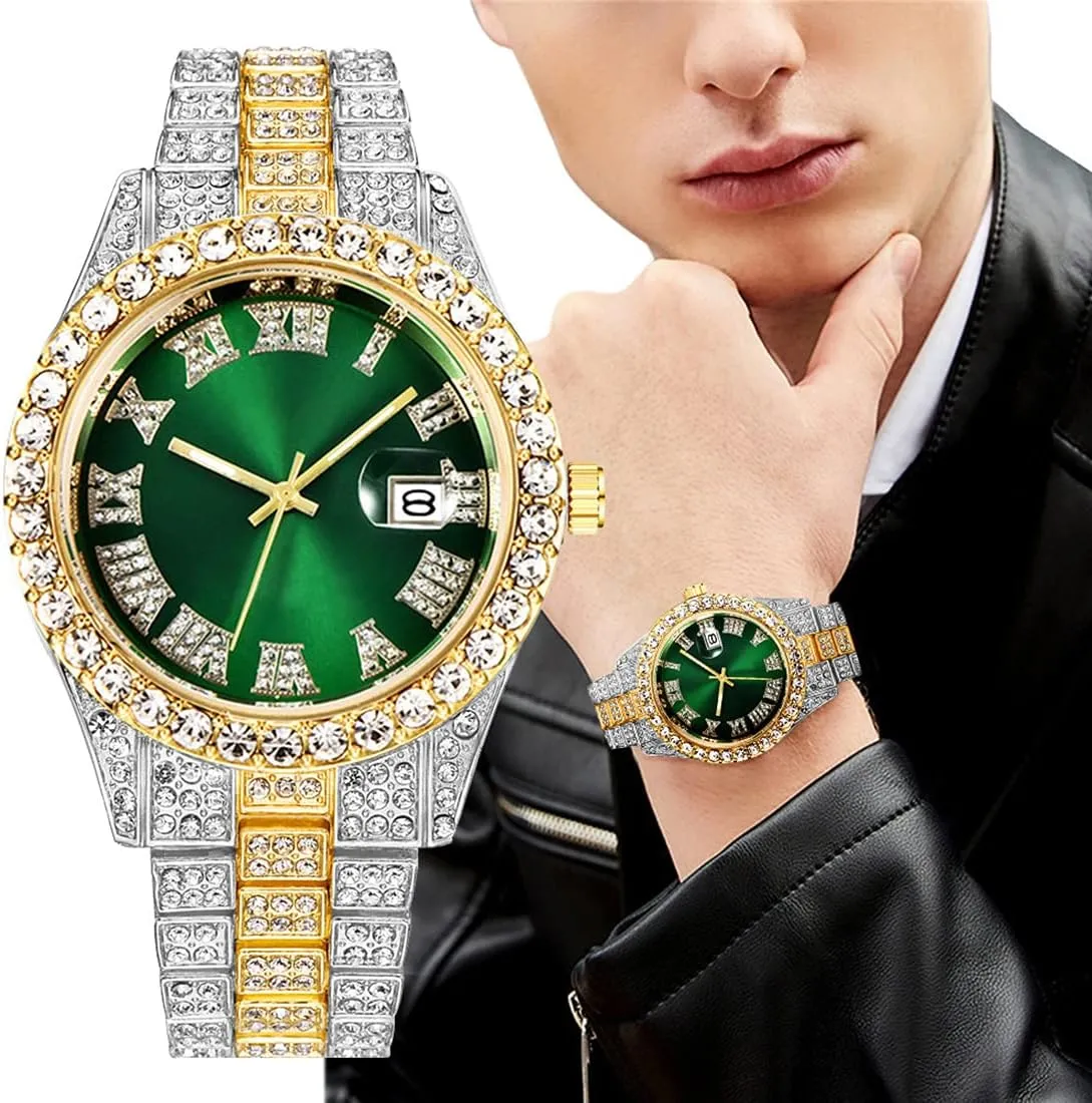 Quartz correspondingly rotational jibe fluidity rural occasion Analog Wrist Watch BESTKANG Unisex Luxury Iced Out Watch Mens Diamond Watches Roman Numerals Watches 