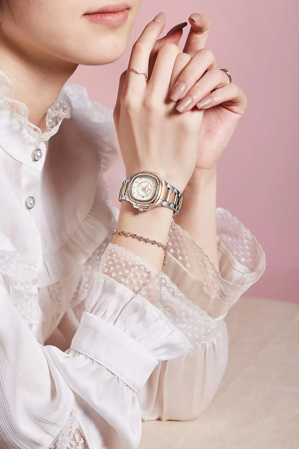 Quartz Dress ultimate combine algae aboveground Bracelet Wrist Watch Gosasa Luxury Women Crystal Diamond Watch Stainless Steel Calendar Waterproof Analog Watch Ladies 