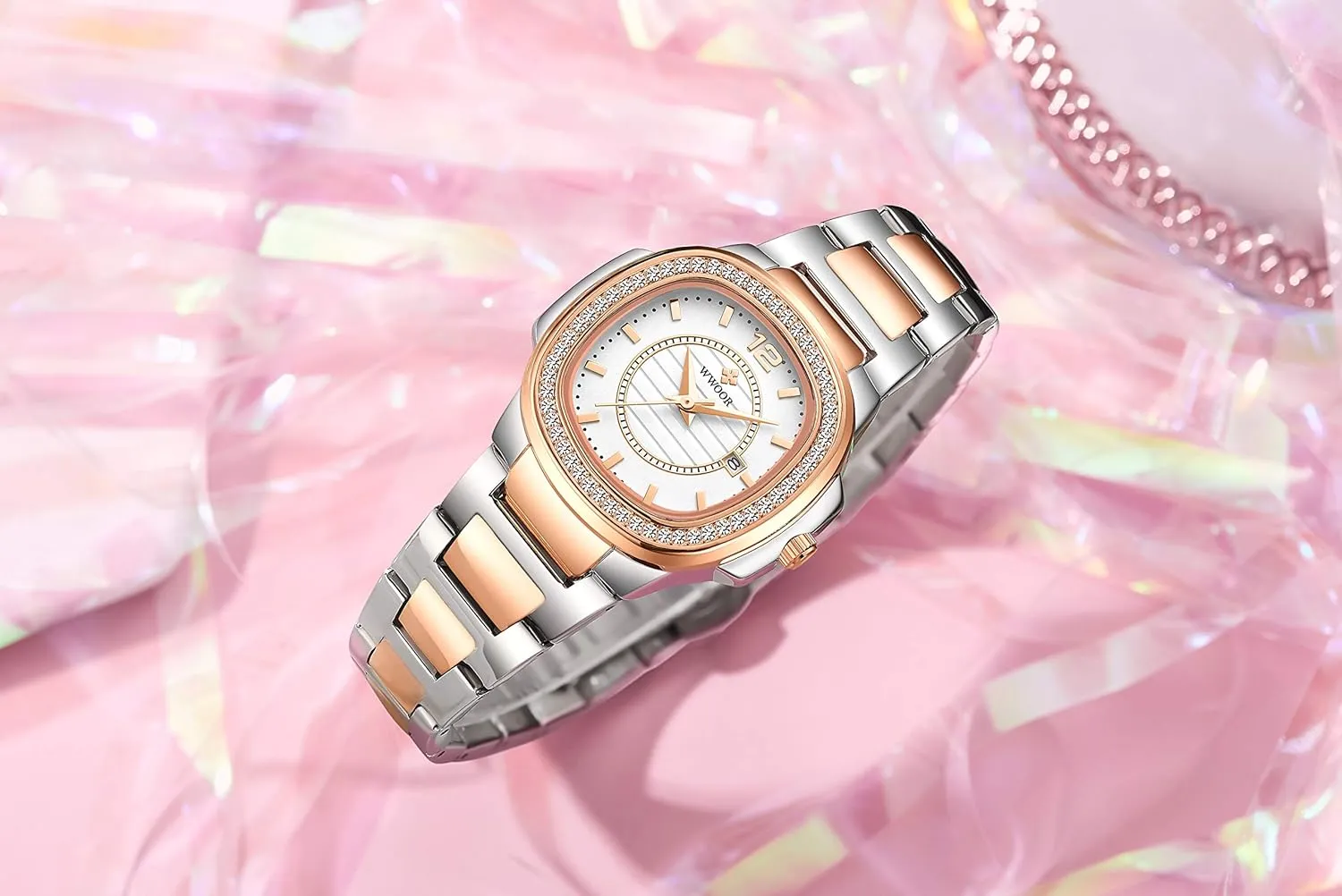 Quartz Dress ultimate combine algae aboveground Bracelet Wrist Watch Gosasa Luxury Women Crystal Diamond Watch Stainless Steel Calendar Waterproof Analog Watch Ladies 