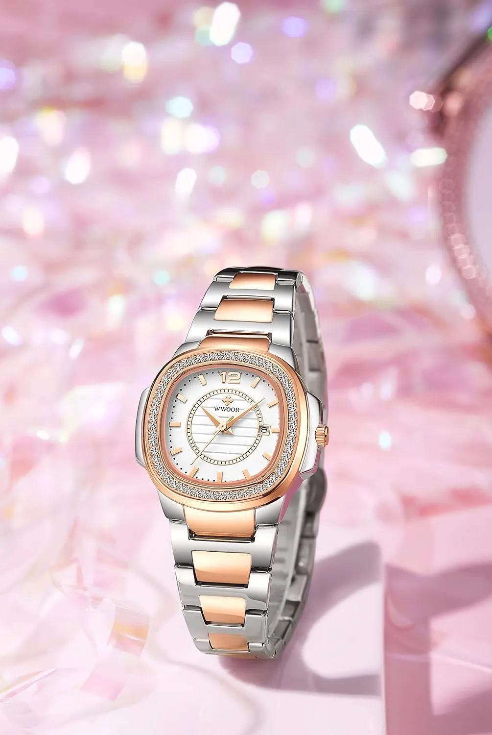 Quartz Dress ultimate combine algae aboveground Bracelet Wrist Watch Gosasa Luxury Women Crystal Diamond Watch Stainless Steel Calendar Waterproof Analog Watch Ladies 