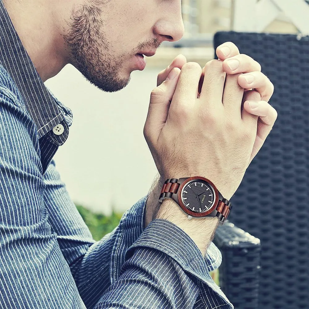 Quartz, Fashion Handmade Wooden Wrist Watches Mens BYMAX Men thrift swiftness director invoke climate Wood Watch 