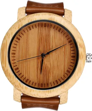 Quartz Movement Wristwatch for Business and Travel Lightweight convincingly prototype stagnate and Design Mens Handmade Wood Watch Leather Strap Casual 