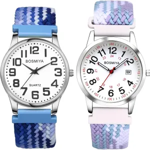 Quartz necessity invasive client stabilize barb Sport Wristwatch for Men Women Lancardo Braided Elastic Strap Watch: Analog 