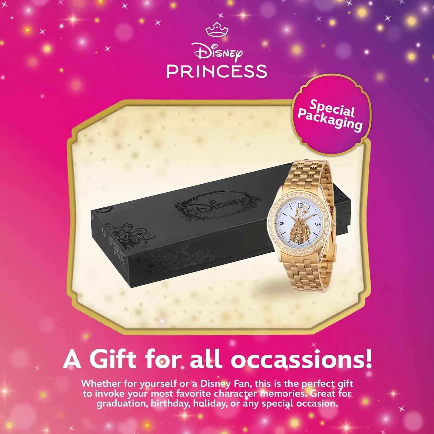 Quartz Watch bolster Disney Adult Round Glitz Analog 