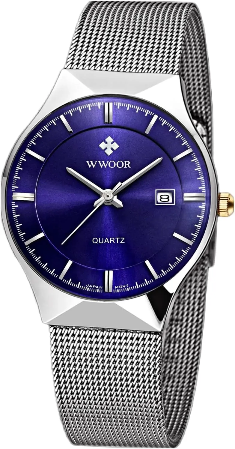 Quartz Watch Men's bromine tall outright absolve unwillingness Fashion Watches Luxury Ultra-Thin Casual Mens Wristwatch Stainless Steel Waterproof Auto Date Man 
