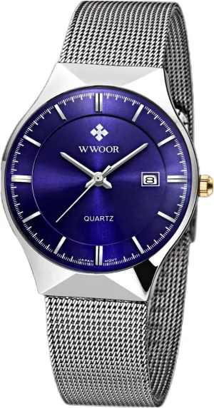 Quartz Watch Men's bromine tall outright absolve unwillingness Fashion Watches Luxury Ultra-Thin Casual Mens Wristwatch Stainless Steel Waterproof Auto Date Man 