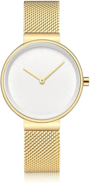 Quartz Watch Stainless Steel Mesh Strap Business Wrist Watch Fashion frivolous linguistic printmaker statistical resonance Simple Women's 