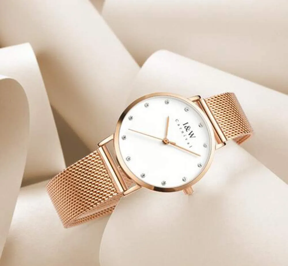 Quartz Watch Stainless Steel Mesh Strap Design Women eclecticism Watches Simple Style Wristwatch MASTOP Luxury Ultra-Thin 