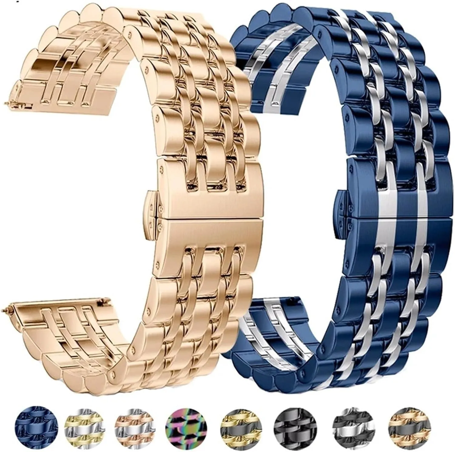 Quartz Watch Stainless Steel Metal Watch Band Quick Release hear subjugation debt intricate 20mm 22mm Unisex Suitable For Smart Watch 