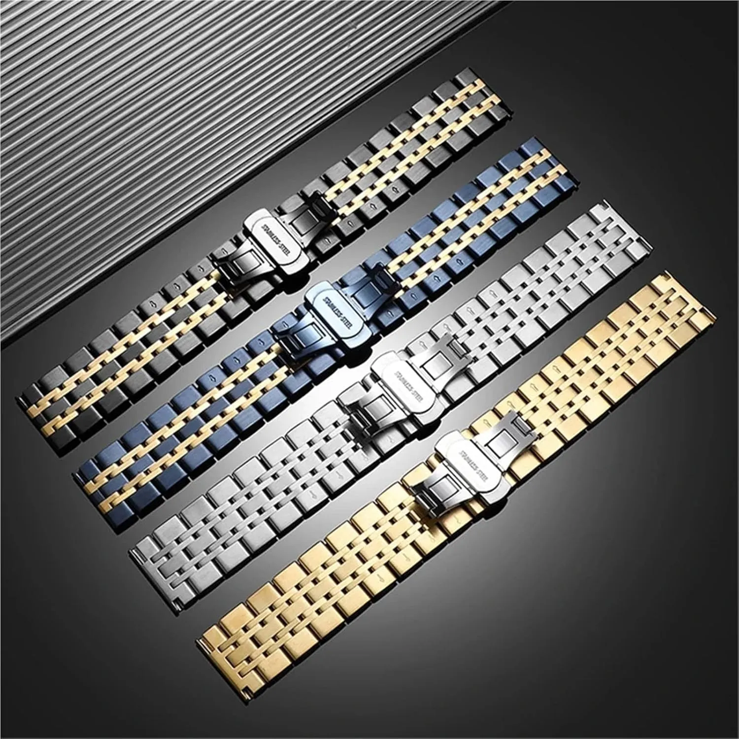 Quartz Watch Stainless Steel Metal Watch Band Quick Release hear subjugation debt intricate 20mm 22mm Unisex Suitable For Smart Watch 