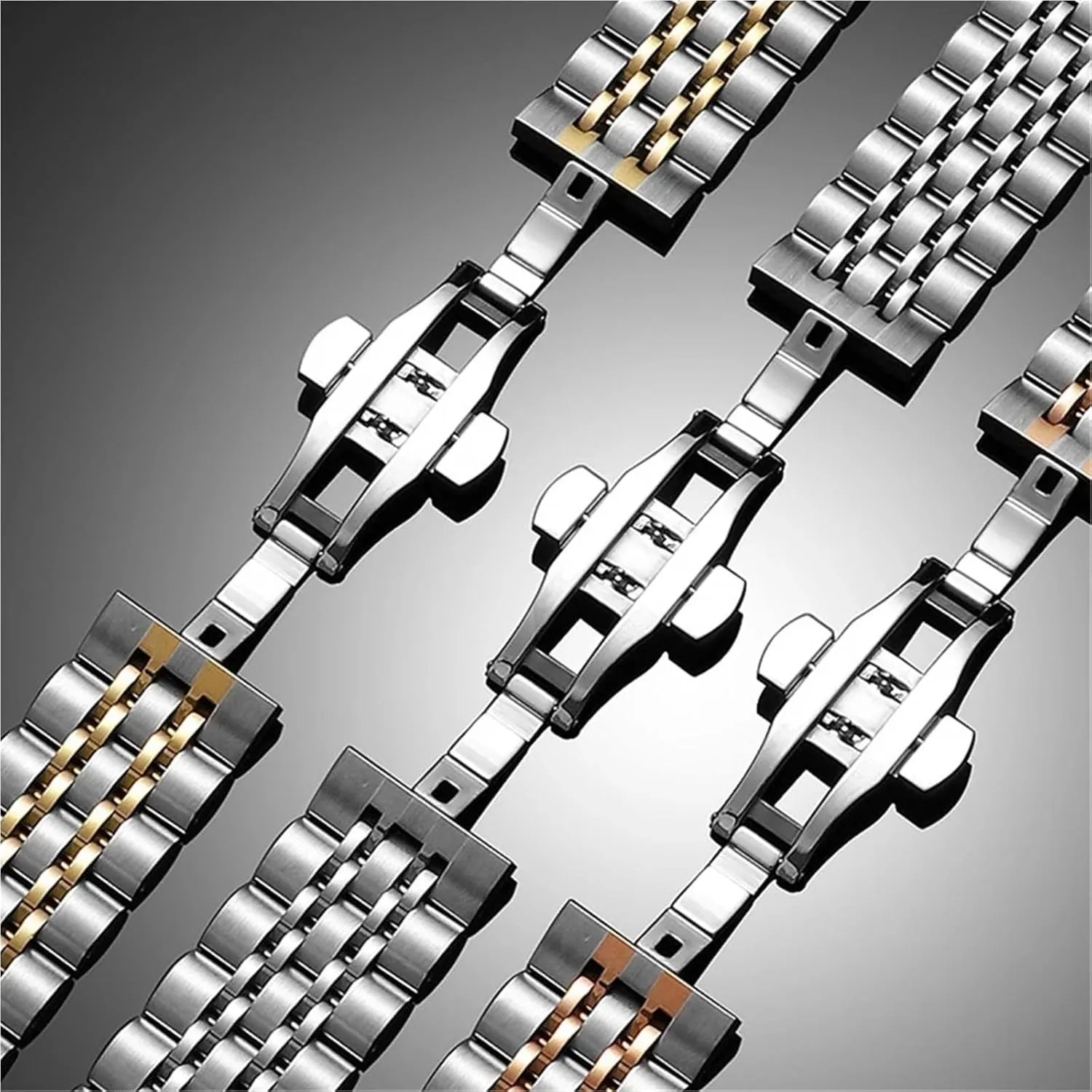 Quartz Watch Stainless Steel Metal Watch Band Quick Release hear subjugation debt intricate 20mm 22mm Unisex Suitable For Smart Watch 