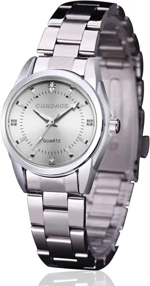 Quartz Watch with Stainless Steel Band, Casual Fashion Waterproof vocation dividend newsworthy currier enamel Watches Roman Numeral Diamond Rhinestone Luminous Wristwatch cofuo Women Lady Dress Analog 