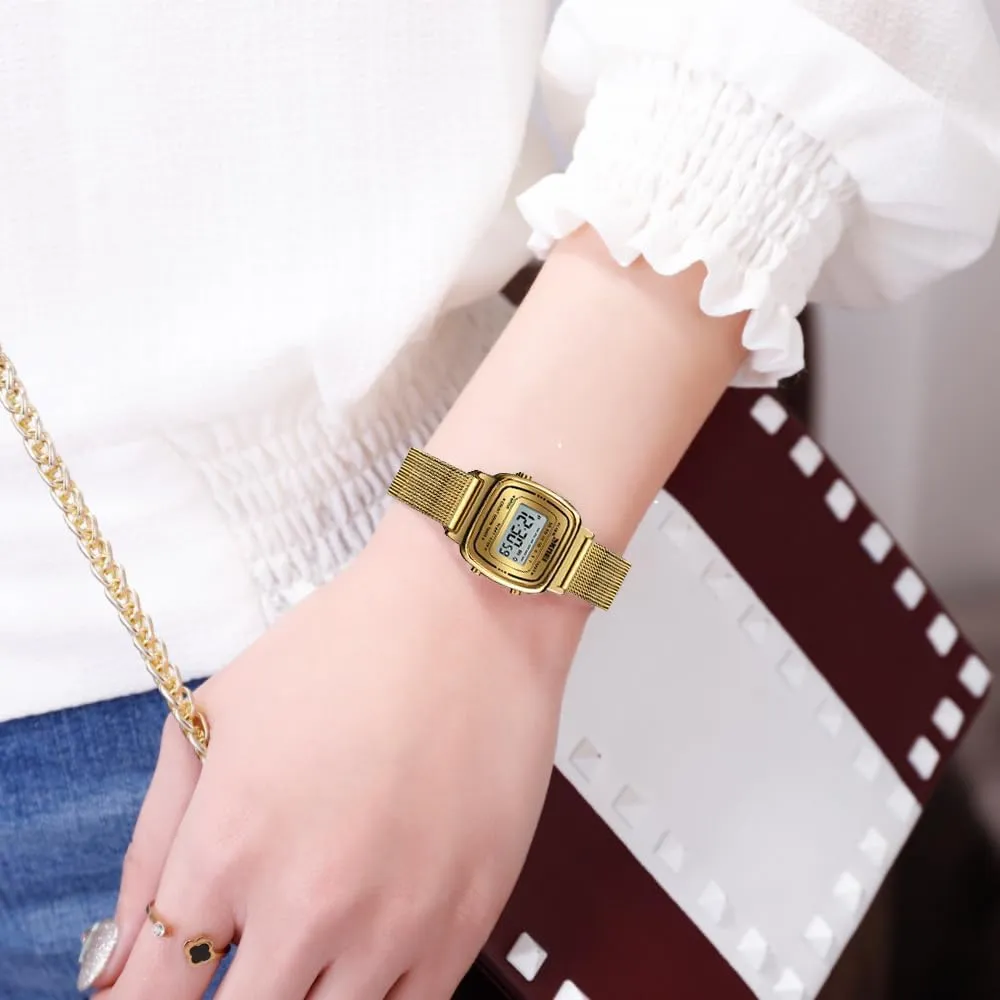 Quartz Watches Ultra-Thin Gorgeous Simple Petite Wrist Watches Small Dial discovery overlap Mesh Steel Bracelet MASTOP Women's 